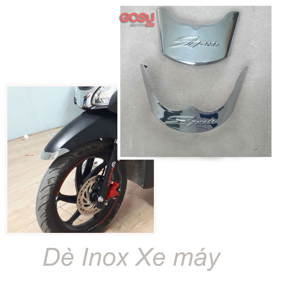 Ốp dè xe máy - bộ inox trước sau