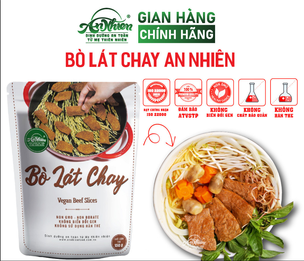 Bò Lát Chay An Nhiên 150g, HÀNG CÔNG TY, Thực Phẩm Chay Dinh Dưỡng, Thịt Chay