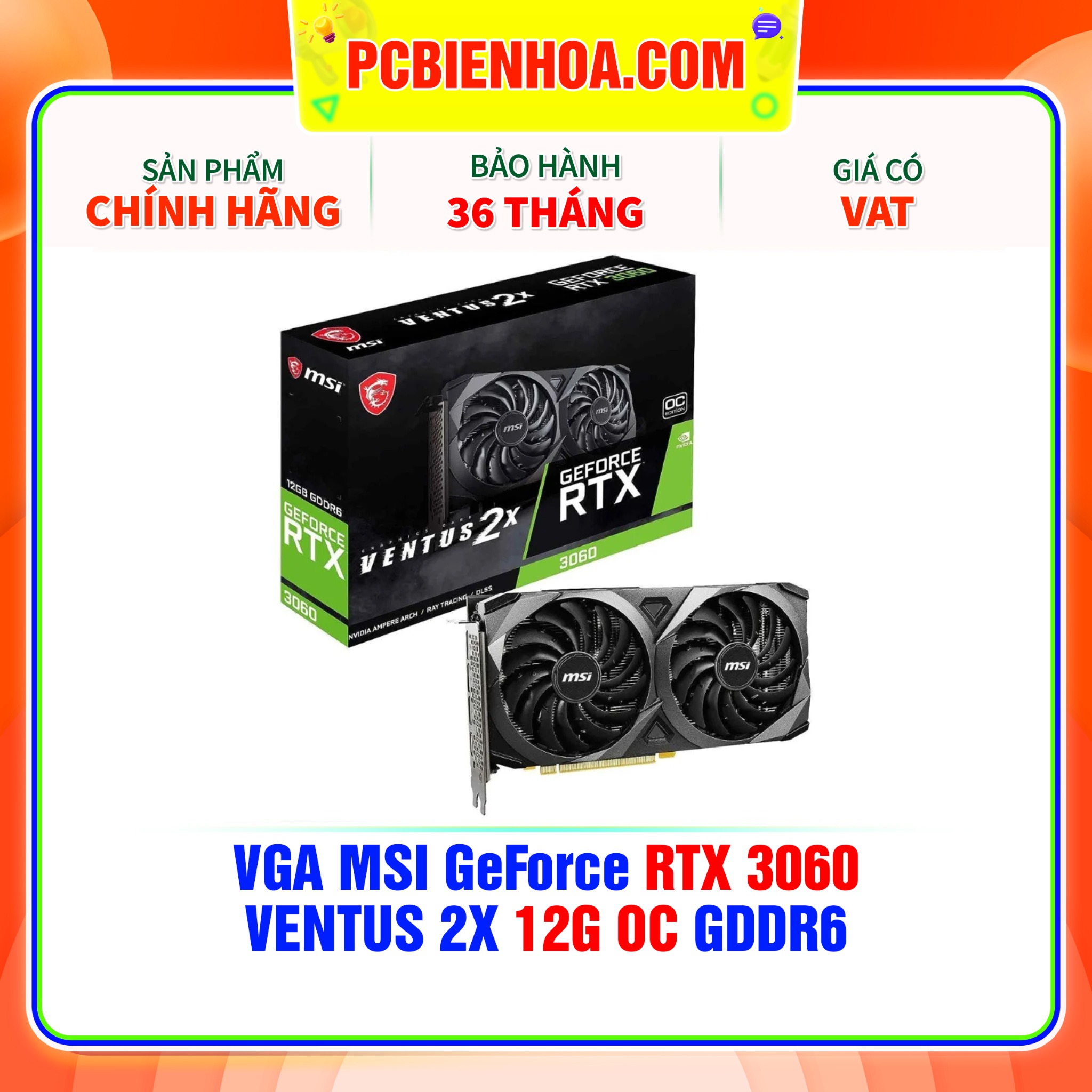 VGA MSI GeForce RTX 3060 VENTUS 2X 12G OC GDDR6