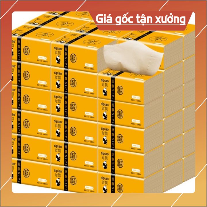 Thùng giấy sipao 30 gói, thùng giấy ăn gấu trúc, giấy ăn gấu trúc loại 1, khăn giấy gấu trúc sipiao, Khăn giấy rút, khăn giấy vuông, giấy sipiao 30 gói, giấy ăn gấu trúc loại 1, khăn ăn vuông