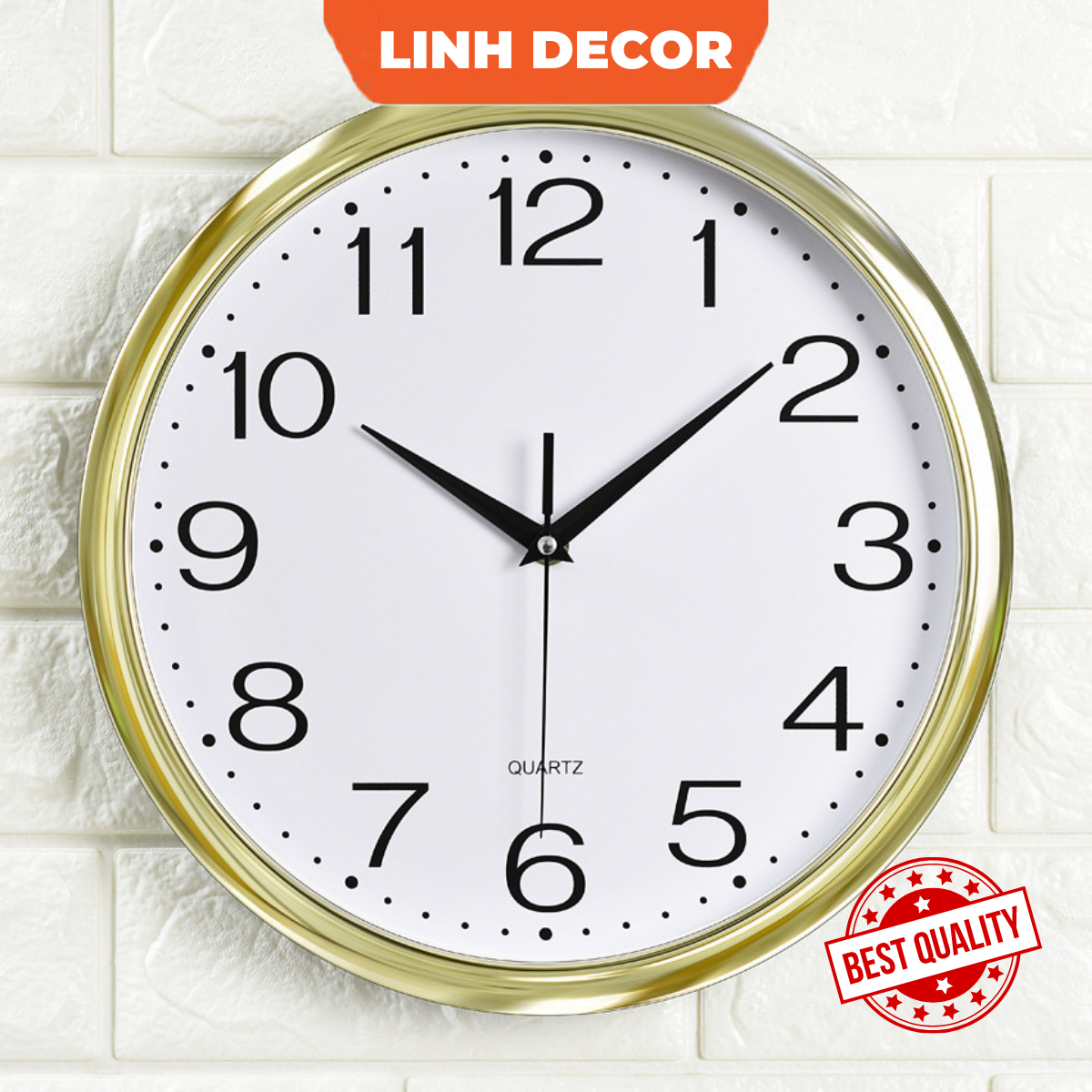 Đồng hồ treo tường mạ viền decor trang trí phòng khách t19 - đồng hồ treo tường linh decor