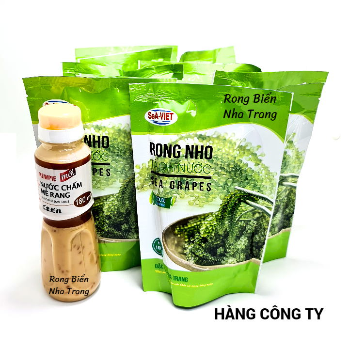 Rong nho tách nước Sea Việt 1 ký - Tặng 1 chai nước sốt mè rang Kewpie180ml - Rong nho biển khô được sản xuất từ rong nho biển tươi có nguồn giống từ rong nho Nhật Bản