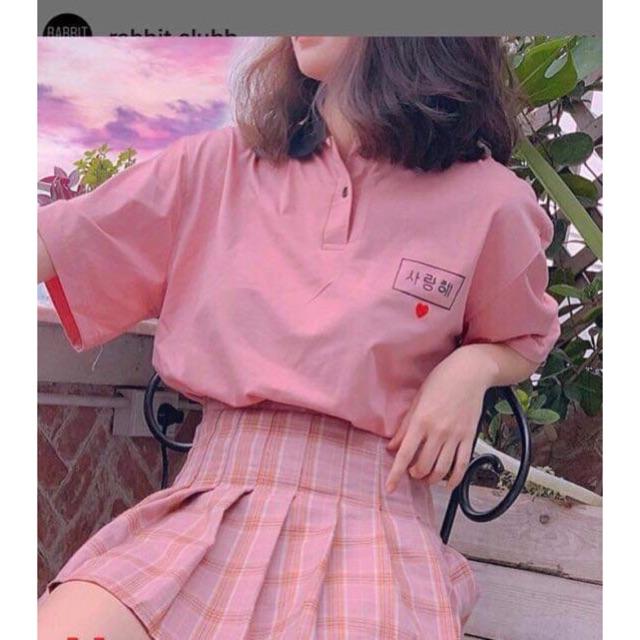 Áo polo thêu hàn tim cổ bẻ hsu0519