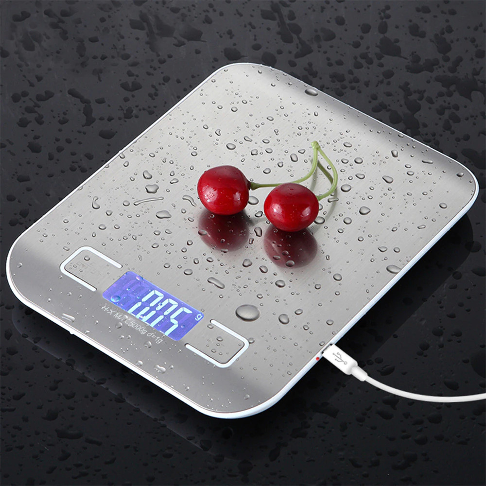 Cân tiểu li điện tử nhà bếp 5kg/1gr LCD hợp kim nhôm chống gĩ, độ chính xác cao tích hợp tính năng trừ bì, chuyển đổi trọng lượng cao cấp