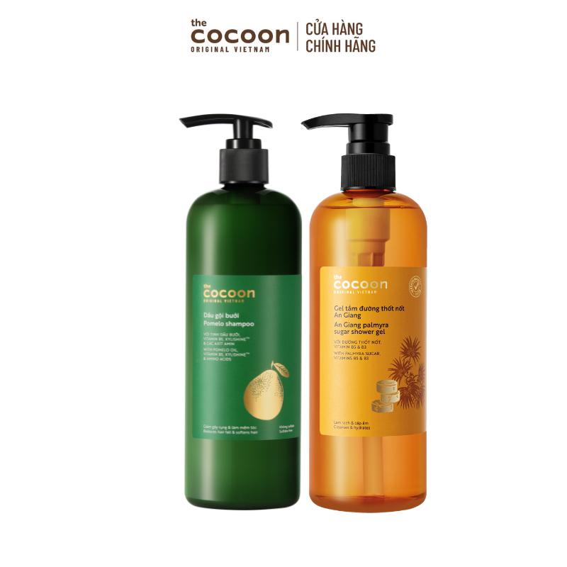 COMBO 1 Bigsize Dầu gội bưởi Cocoon 500ml + 1 Gel tắm đường Thốt Nốt An Giang 500ml