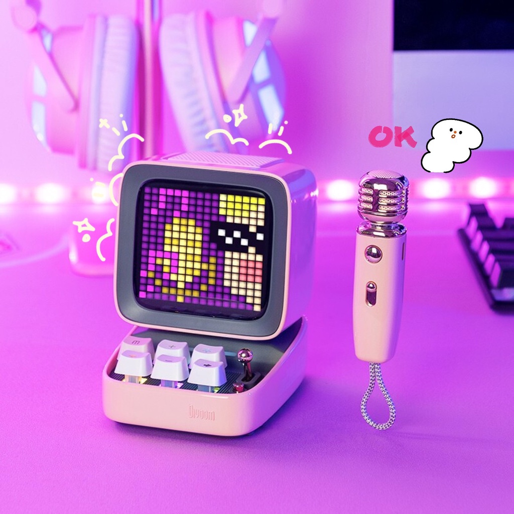 Loa Bluetooth Divoom MIC công suất 15W kết hợp micro karaoke và màn hình bàn phím
