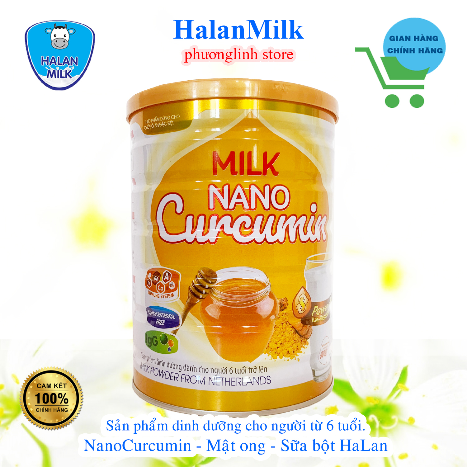 Nano curcumin halanmilk nanocurcumin sữa ong chúa 900gr