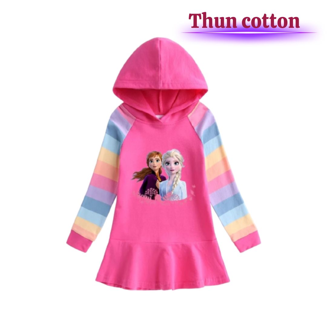 Đầm elsa bé gái từ 10-40kg. Đầm elsa bé gái chất liệu thun cotton 4 chiều - Kiến Lửa