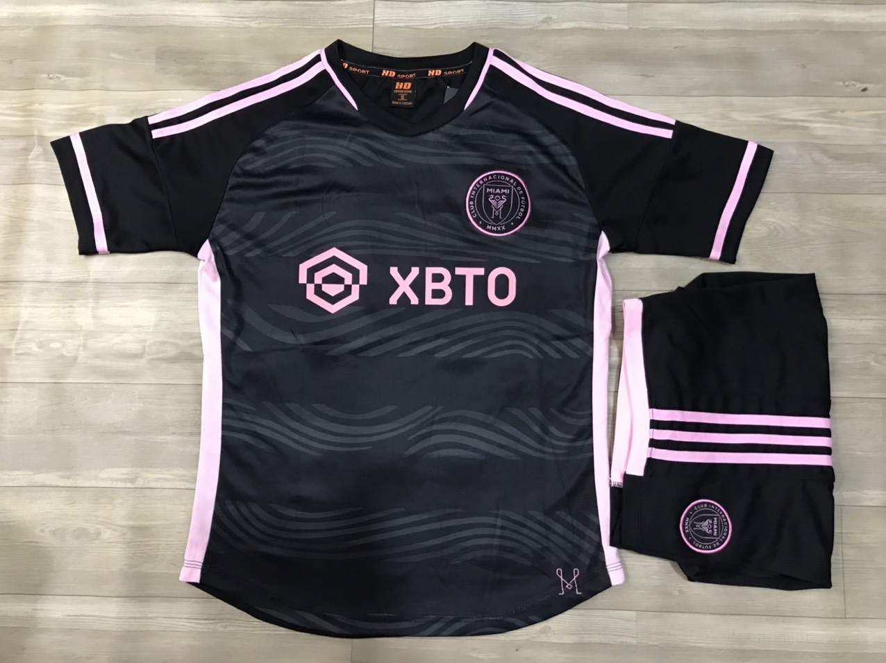 Bộ áo bóng đá thể thao đá banh clb inter miami mầu đen mới nhất vải thái cao cấp - lion sport