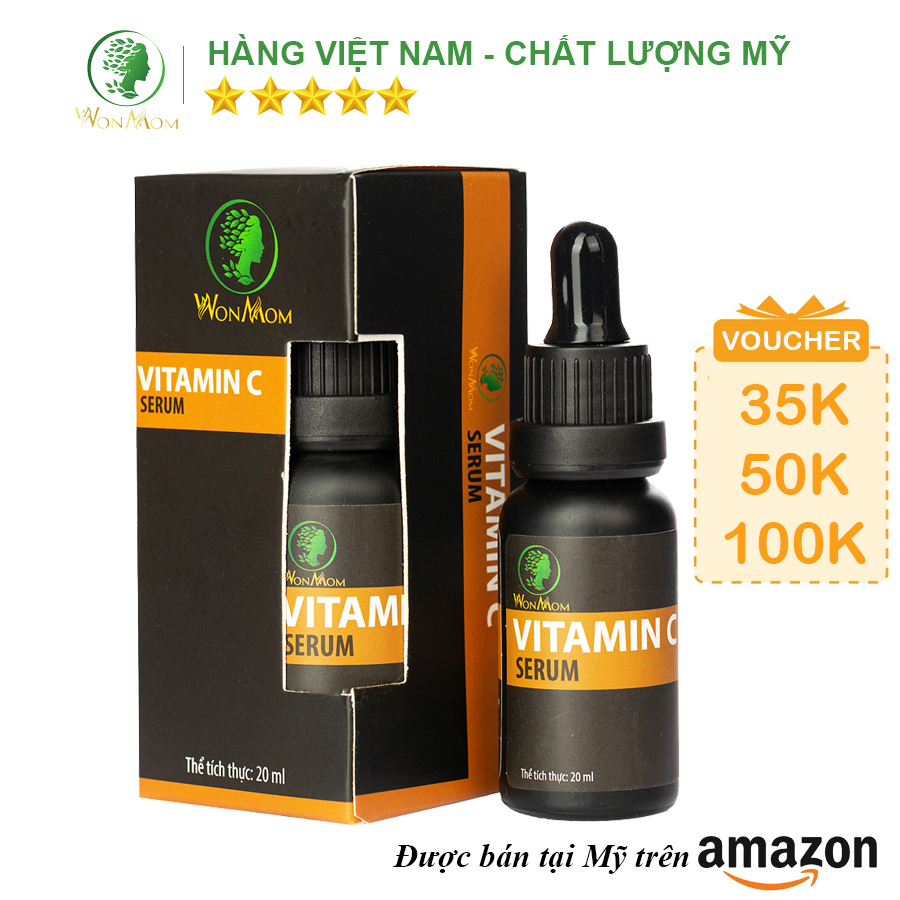 Serum vitamin c giúp trắng hồng, tái tạo da mặt wonmom 20ml