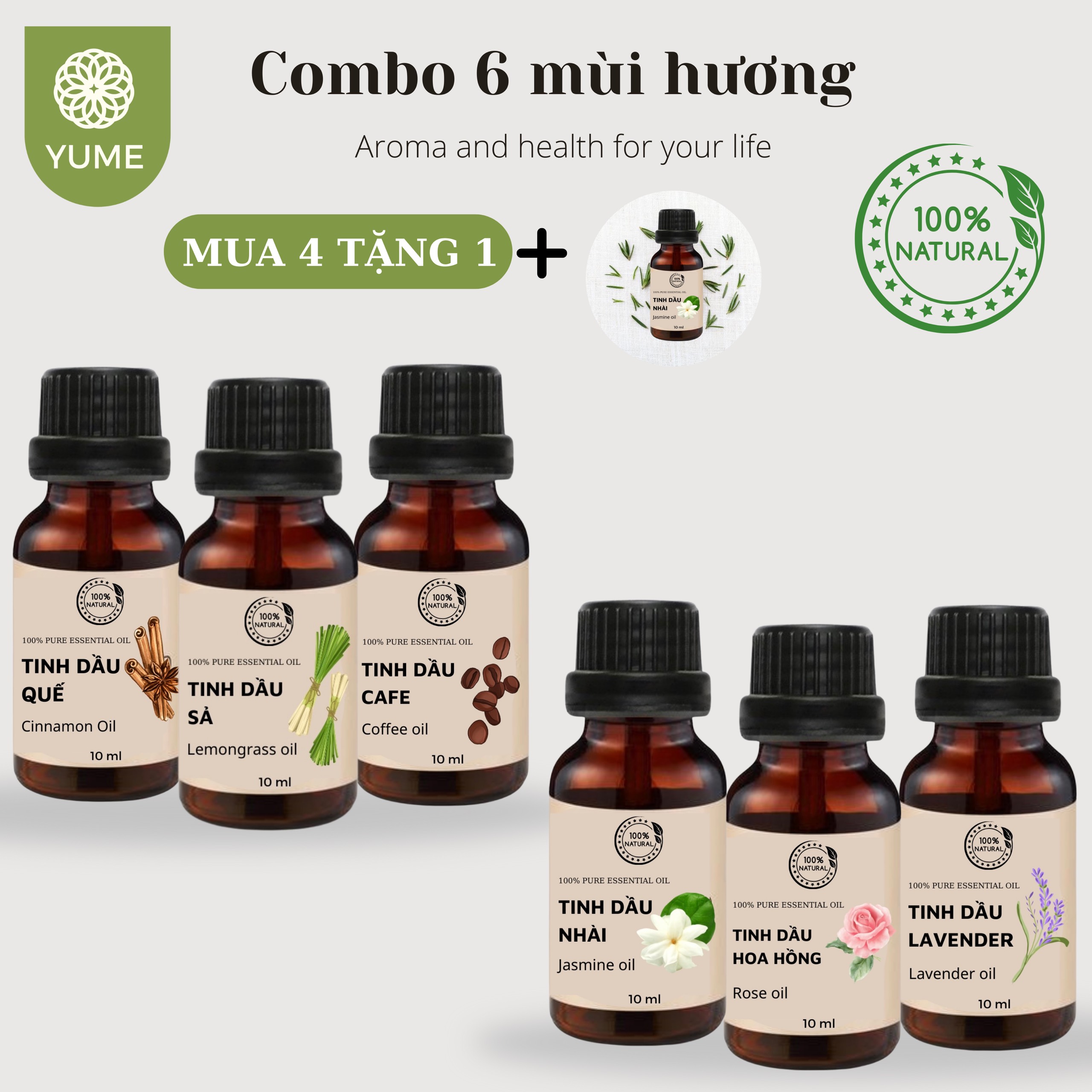 Bộ 6 tặng1 tinh dầu thơm tinh dầu cao cấp