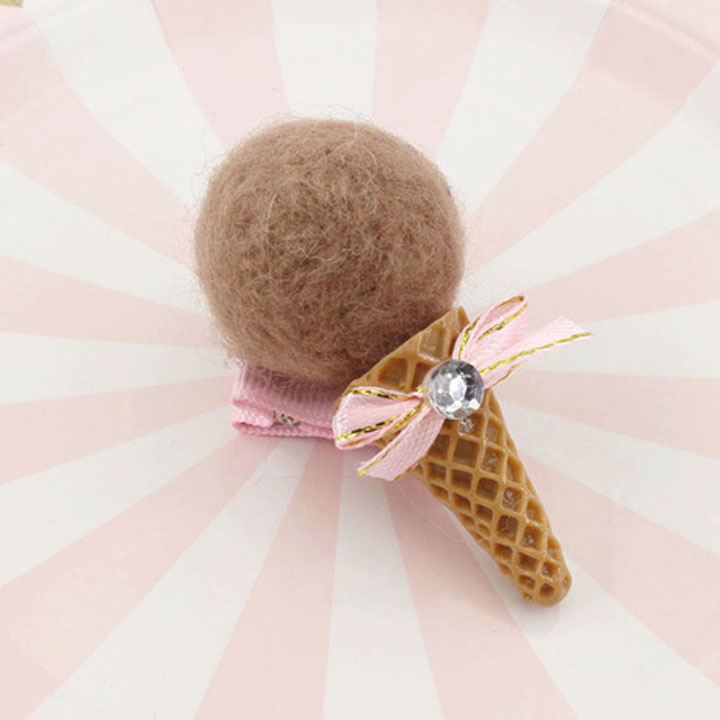 Kẹp tóc mỏ vịt hình kem ốc quế ngộ nghĩnh lung linh cho bé yêu  – P117