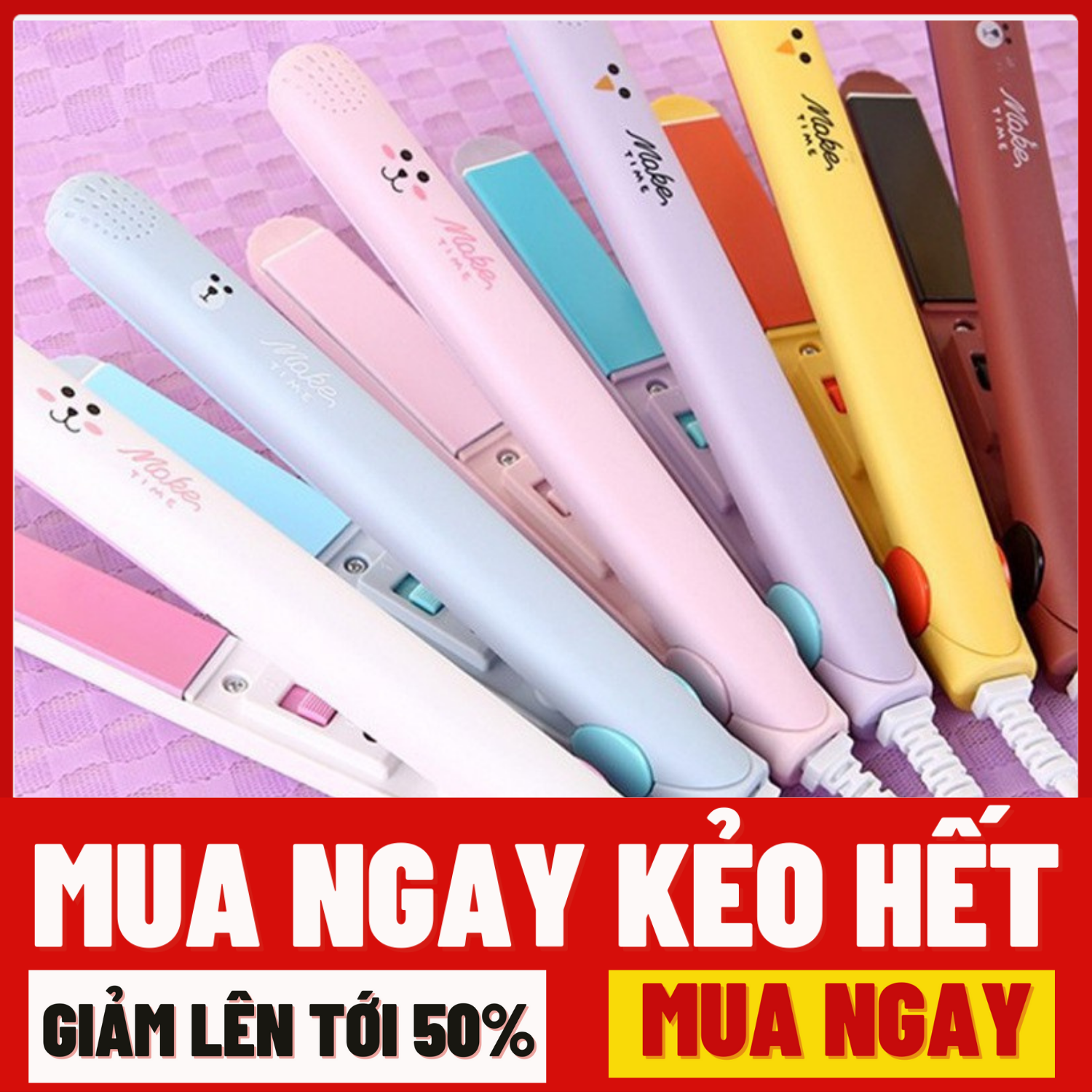 Máy duỗi tóc mini giá cực rẻ vừa duỗi thẳng, vừa làm cụp tóc, vừa uốn xoăn