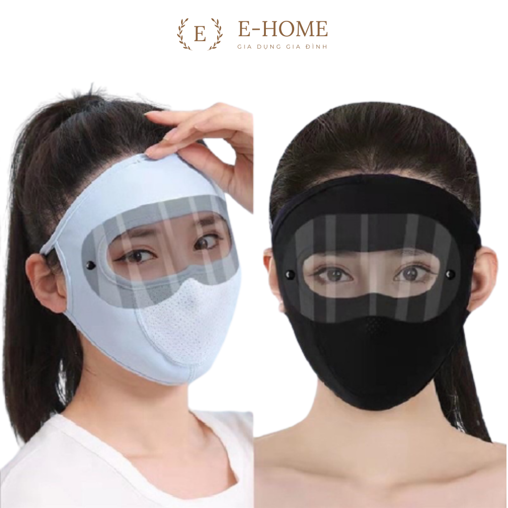 Khẩu trang ninja, khẩu trang vải có kính chắn chống tia UV mềm mại, thoáng khí, quai đeo chắc chắn, thời thượng [Gia dụng gia đình E-home]