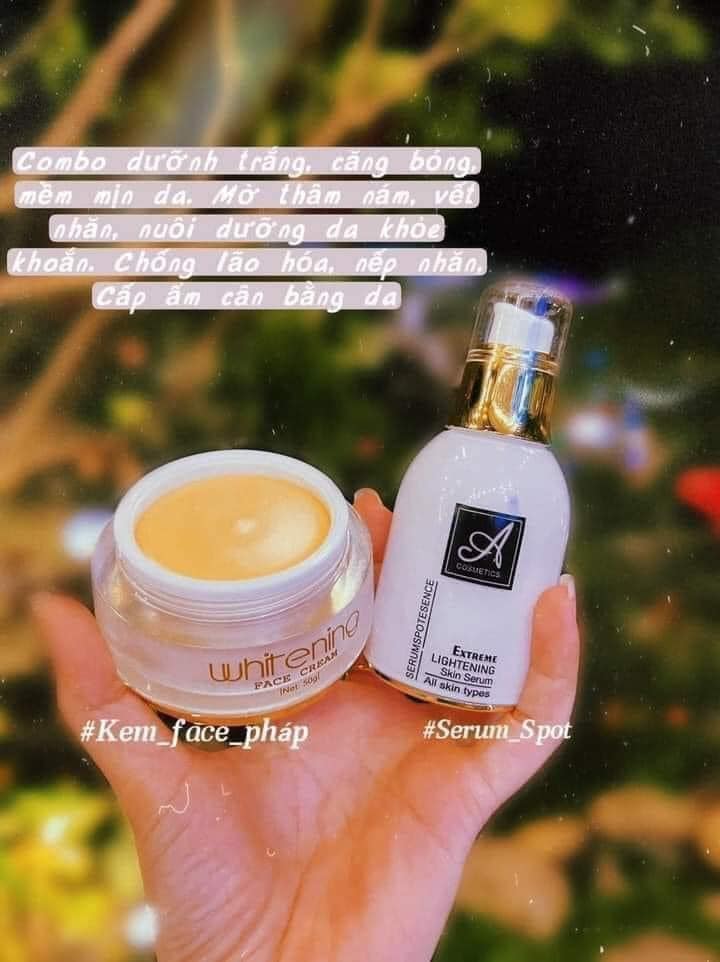 Serum spot và Kem face pháp phương anh mẫu mới 20g dưỡng trắng mờ nám giảm mụn