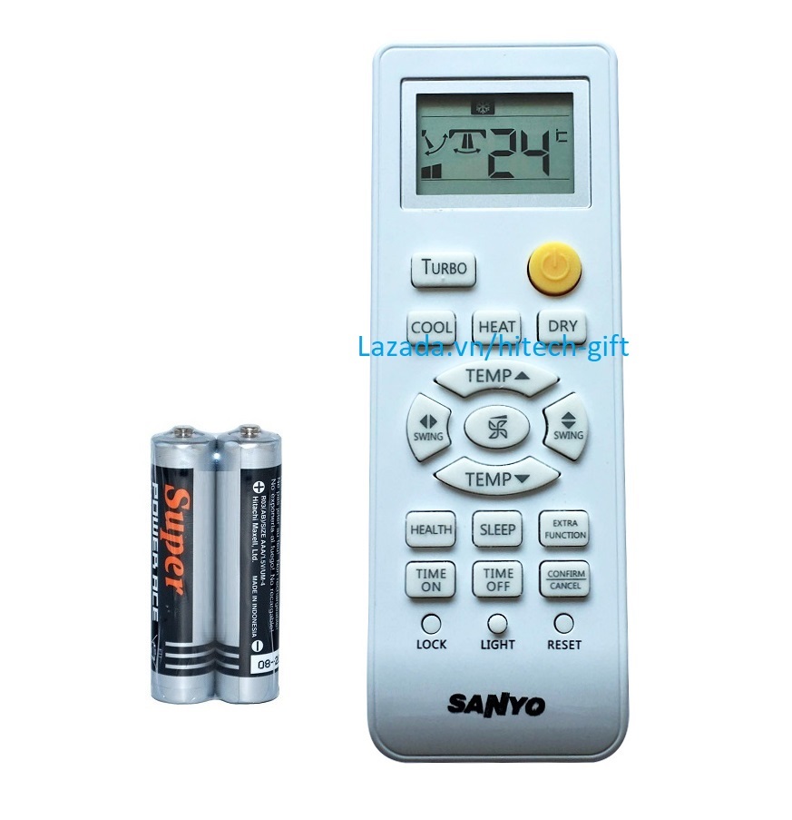 Remote điều khiển máy lạnh sanyo điều hòa không khí kèm pin