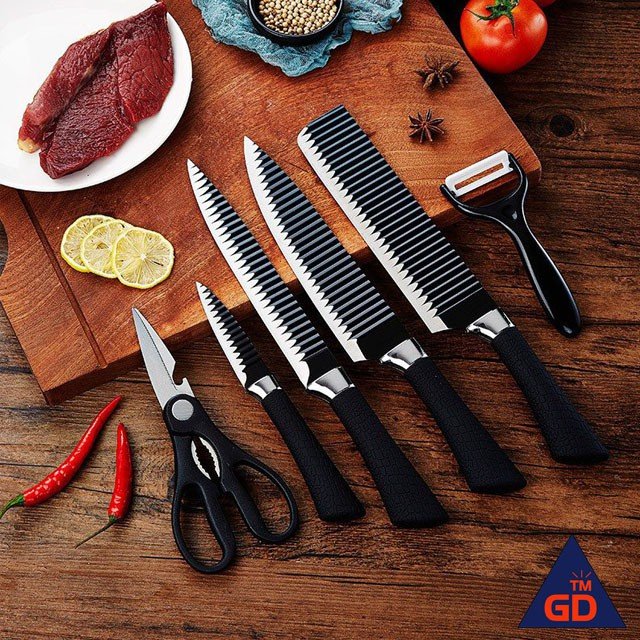 Bộ dao 6 món cao cấp công nghệ Nhật Asakh Đa Năng, bộ dao 6 món quà tặng cao cấp, bộ dao công nghệ Nhật bản, dao thái dao gọt, bộ dao sang trọng lịch sự- Dao bếp gọt trái cây có vỏ bảo vệ cao cấp DB04