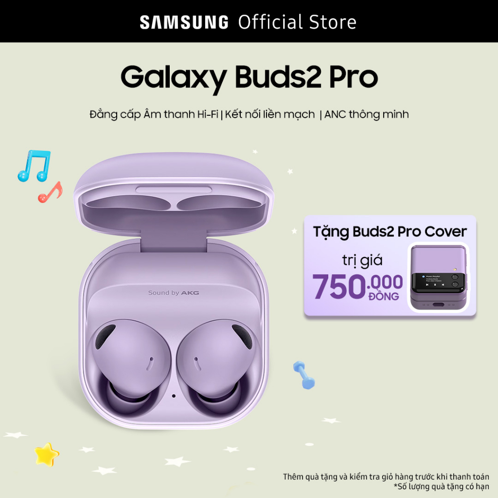 Tai nghe Bluetooth True Wireless Samsung Galaxy Buds 2 Pro Samsung Galaxy Buds 2 Pro | Giá tốt Xem Galaxy Bud2 Pro Màu Tím Bora Samsung Galaxy Buds 2 Pro - Tai Nghe Chính Hãng