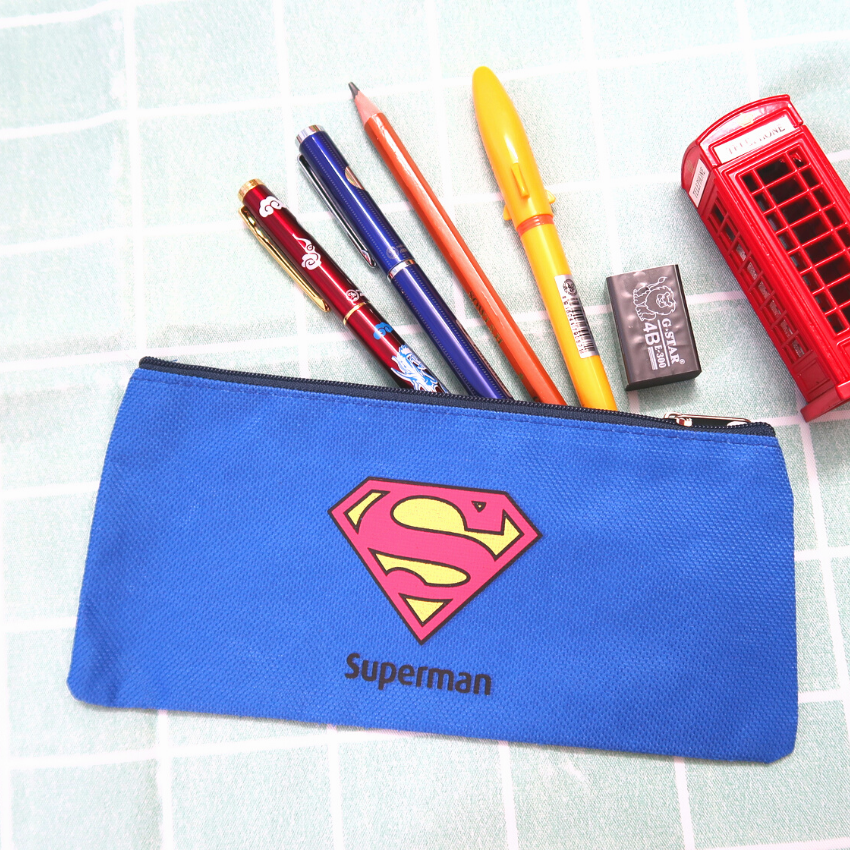 Túi đựng bút bằng vải in logo siêu anh hùng dễ thương