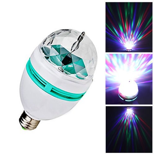 Đèn LED xoay vũ trường 7 màu đui E27, đèn sân khấu, đèn cầu quay
