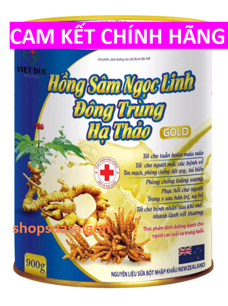 _sữa bột hồng sâm ngọc linh, đông trùng hạ thảo gold.