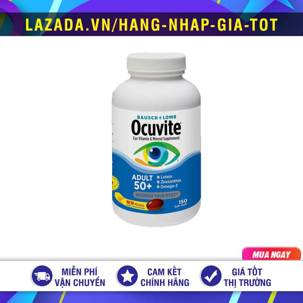 (Date 3.2025) VIÊN UỐNG BỔ MẮT OCUVITE ADULT 50 + BAUSCH & LOMB MỸ 150 VIÊN