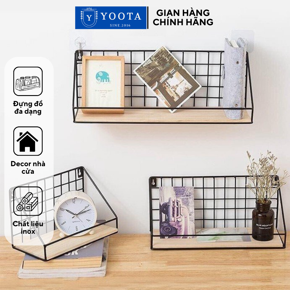 Kệ Treo Tường Để Đồ Đa Năng, Kệ Gỗ Trang Trí Nhà Cửa Phong Cách Hiện Đại- Tặng Kèm Đinh