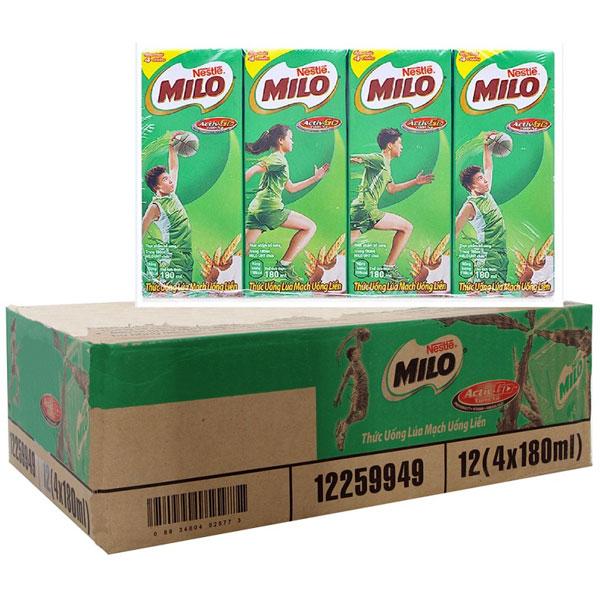 Thùng 48 hộp sữa nestlé milo 180ml