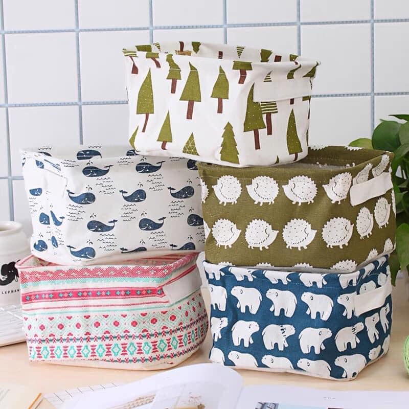 Giỏ vải đựng đồ mini đa năng gấp gọn