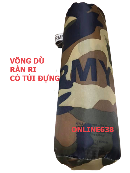 Võng dù rằn ri 2 lớp - có túi đựng . size 2m2 x 1m2
