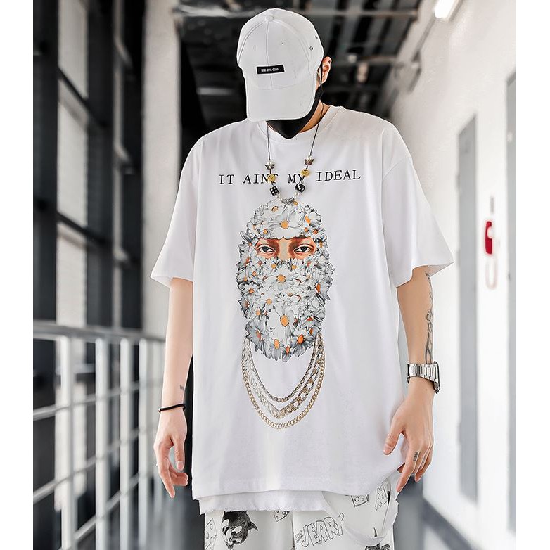Áo thun, áo phông tay lỡ unisex form rộng oversize người mặt nạ m358