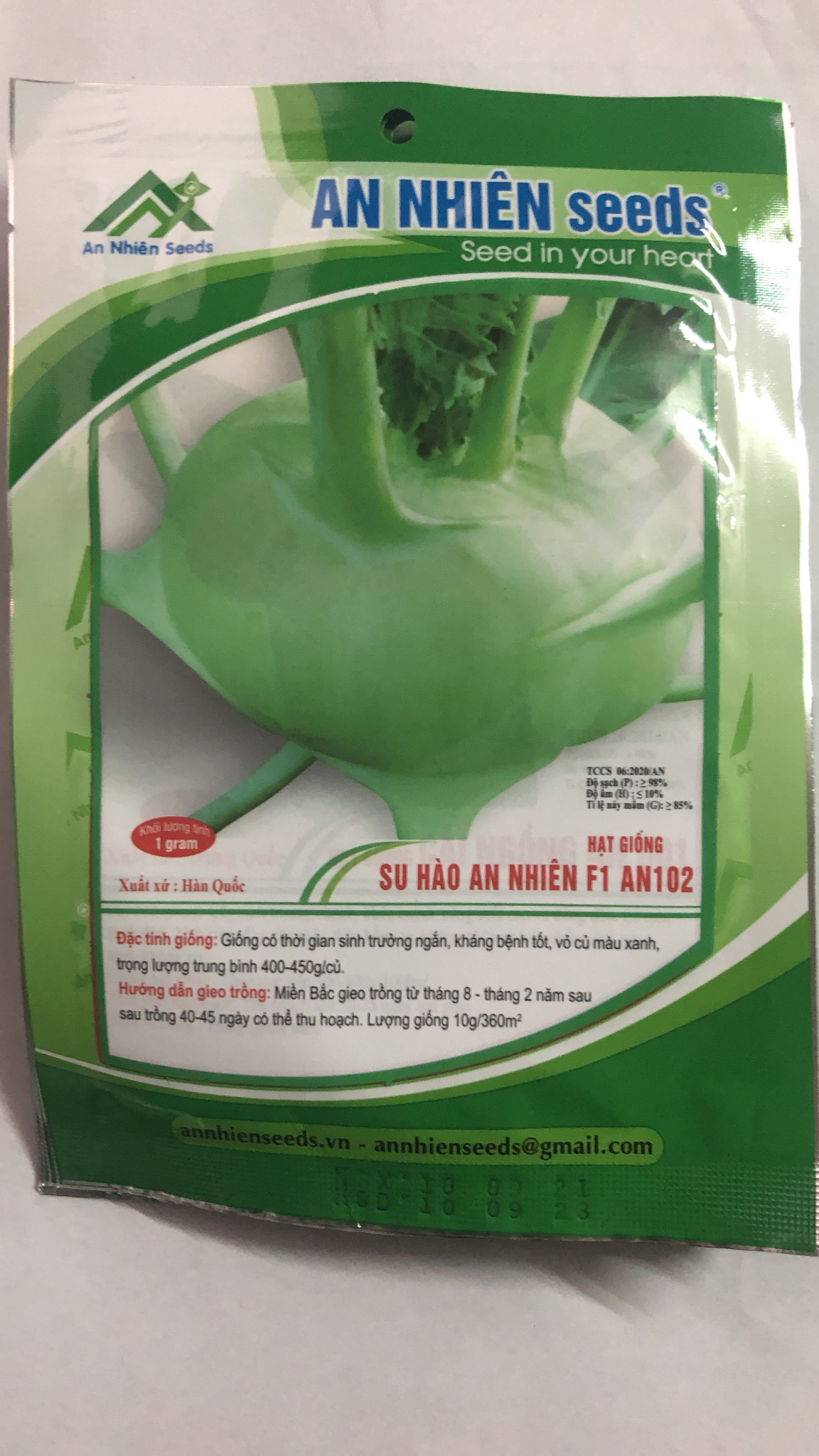 1g hạt giống su hào f1 – củ to dễ trồng nhanh thu hoạch