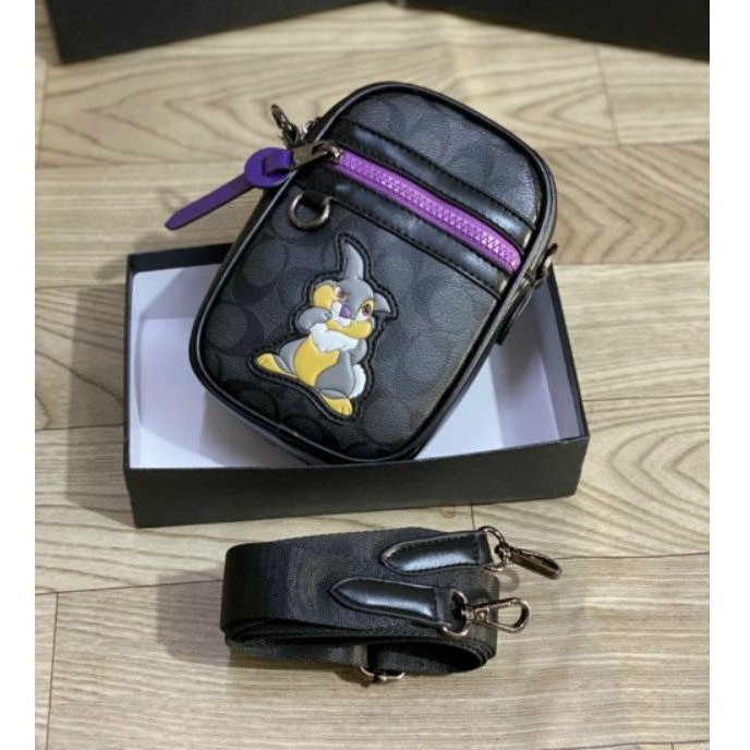 Túi điện thoại c.o.a.ch xuất dư họa tiết, túi đeo chéo nam nữ size 18cm, giá xả kho