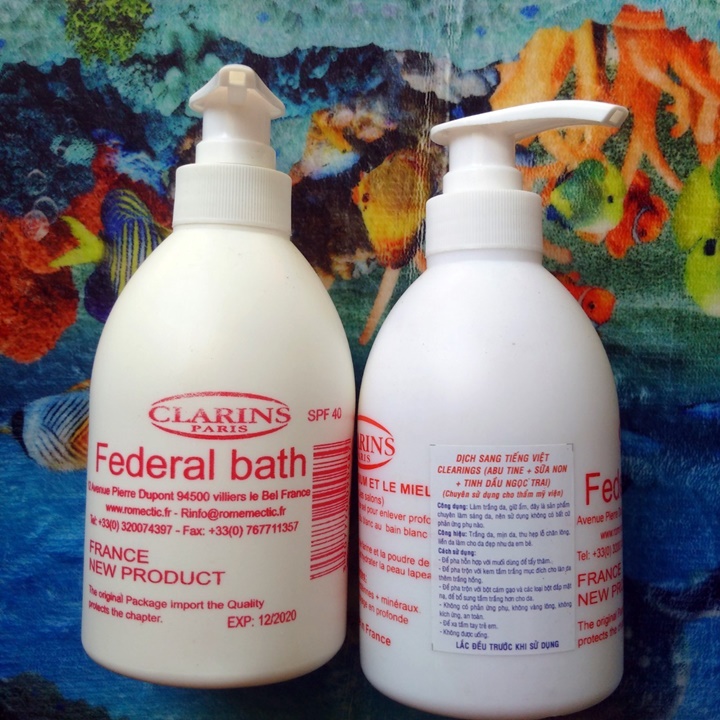 Sữa tắm Clarins dưỡng trắng từ tinh chất sữa non Pháp 500ml - PN