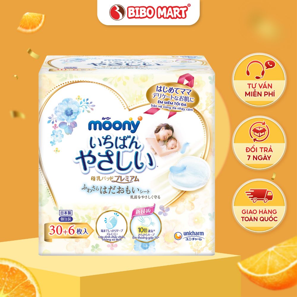 Miếng Lót Thấm Sữa Moony Cao Cấp Nhật Bản Thấm Hút Siêu Tốc Chống Tràn Khô