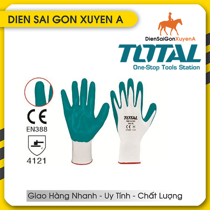 Combo 5, Combo 2  Găng Tay NITRI bảo vệ an toan trong môi trường hóa chất Total TSP12101