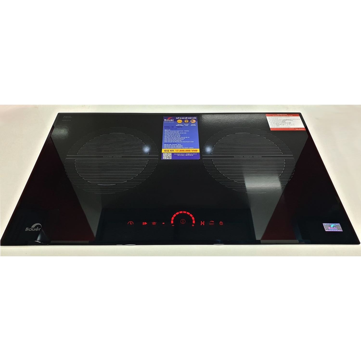 Bếp từ bauer be 58gtc (bếp đôi 2 từ inverter tiết kiệm điện, nhập khẩu malaysia, kính schott ceran nhập đức)