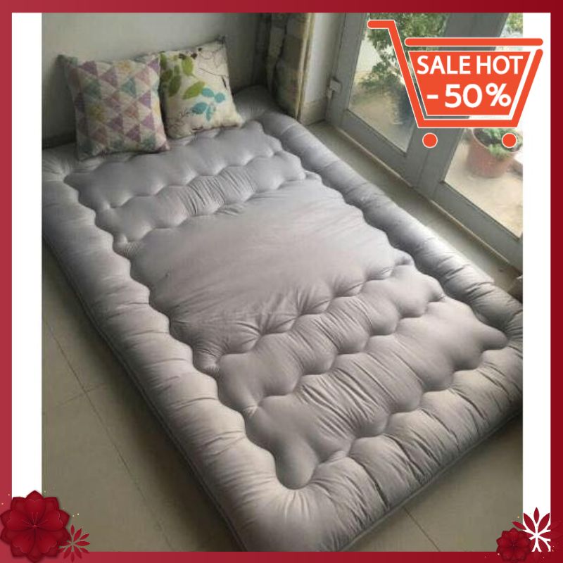 Nệm Bông Xuất Nhật/ Topper làm mềm nệm cao cấp êm ái, siêu dày 6-7cm khổ đơn 1mx2m và khổ đôi 1m4/1m6x2m