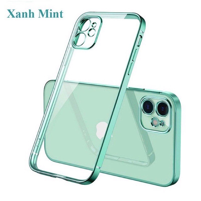 Ốp Lưng Dẻo Trong Suốt Viền Si Vuông Dành Cho IPhone 12 Pro Max,12,11 Pro Max,11pro,IP11,XsMax,7Plus,7G,6Plus,6G Ốp Điện Thoại Trong Suốt Mạ Khung Hình Vuông Cổ Điển Sang Trọng Mới nhất 2021