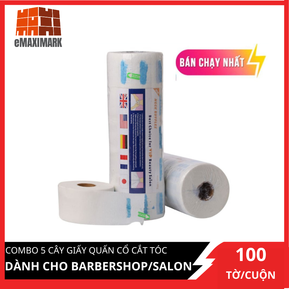 Combo 3 cây giấy quấn cổ cắt tóc dành cho barbershop/salon x3