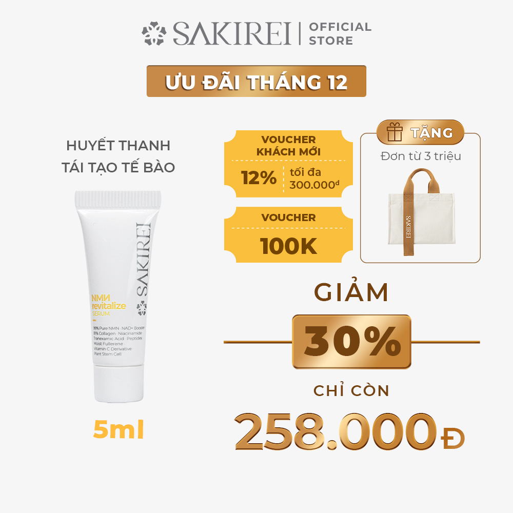 Huyết thanh tái sinh, phục hồi năng lượng tế bào Sakirei NMN Revitalize Serum 5ml