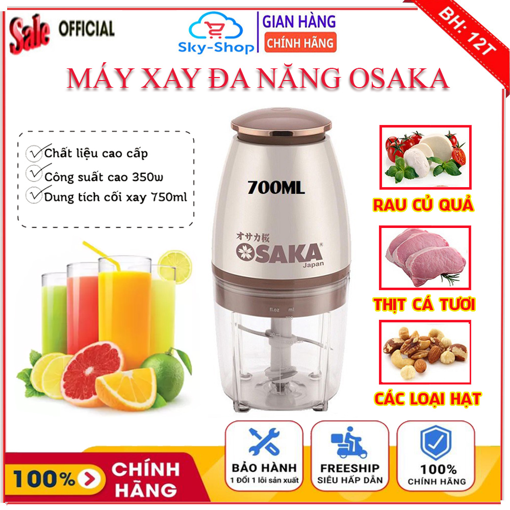 [HÀNG TỐT] Máy xay sinh tố OSAKA dung tích 700ml- Máy xay mini đa năng OSAKA đầu dẹt - Máy xay tỏi ớt mini