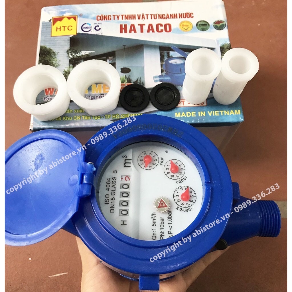 ĐỒNG HỒ NƯỚC HATACO VIỆT NAM B.H 1 NĂM HOẶC 60 KHỐI ĐẦU CÔNG TƠ ĐO NƯỚC SINH HOẠT TỐT GIÁ RẺ