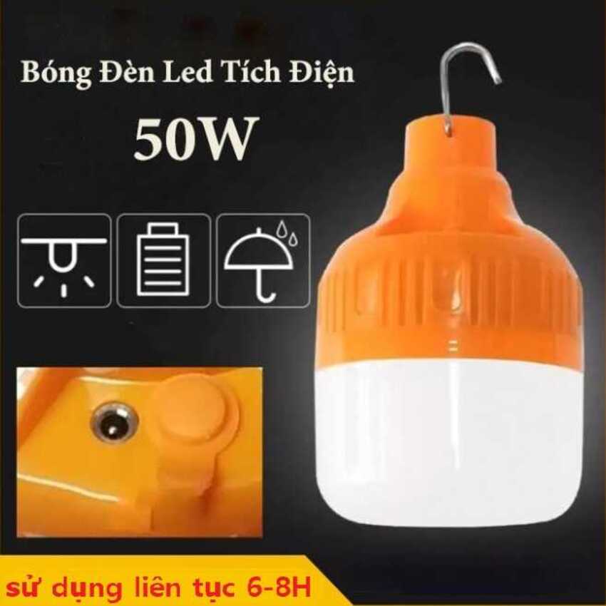 Bóng Đèn Tích Điện led 50w – Bóng Đèn Sạc Điện có móc treo – pin siêu lâu 6 tiếng – 3 chế độ sáng mạnh - vừa - nhẹ