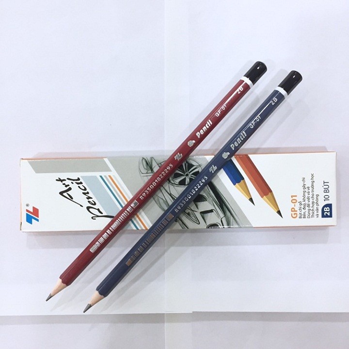 Hộp 10 cây bút chì gỗ thiên long. hb, 2b. nét đậm siêu đẹp.