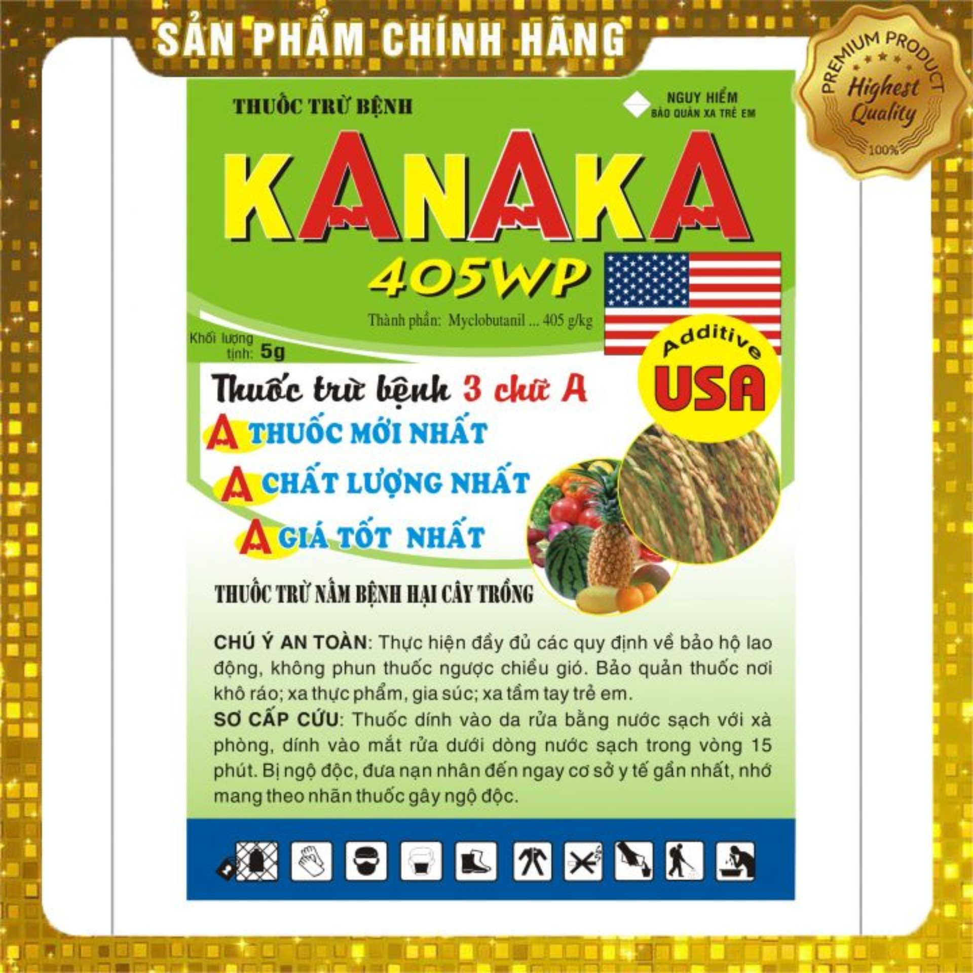 Thuoc trừ bệnh Kanaka 405WP (50g) trừ các loại nấm bệnh hại trên cây trồng