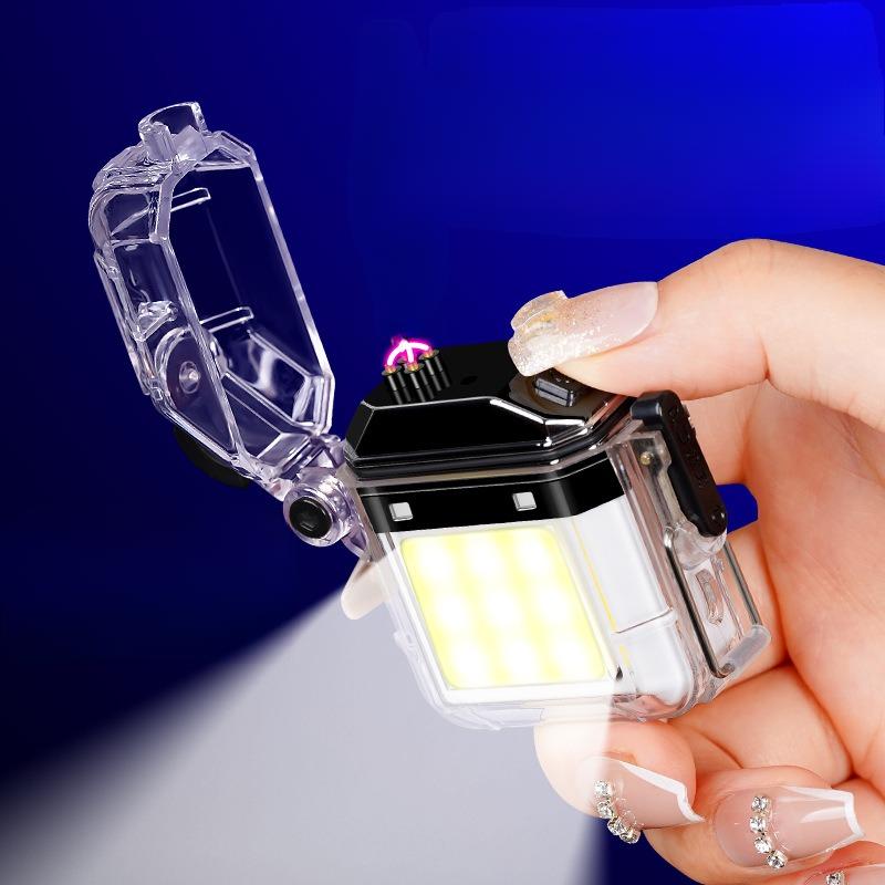 Bật lửa quẹt điện mini lõi cob đầu sạc type c, tích hợp đèn pin siêu tiện lợi