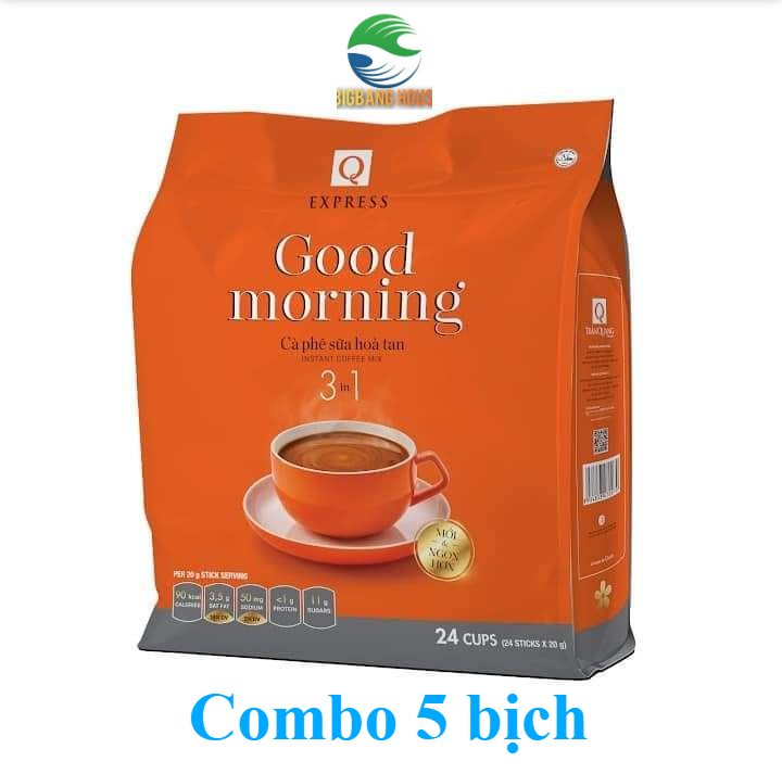 Cà phê sữa hoà tan 3 in 1 Good Morning Trần Quang