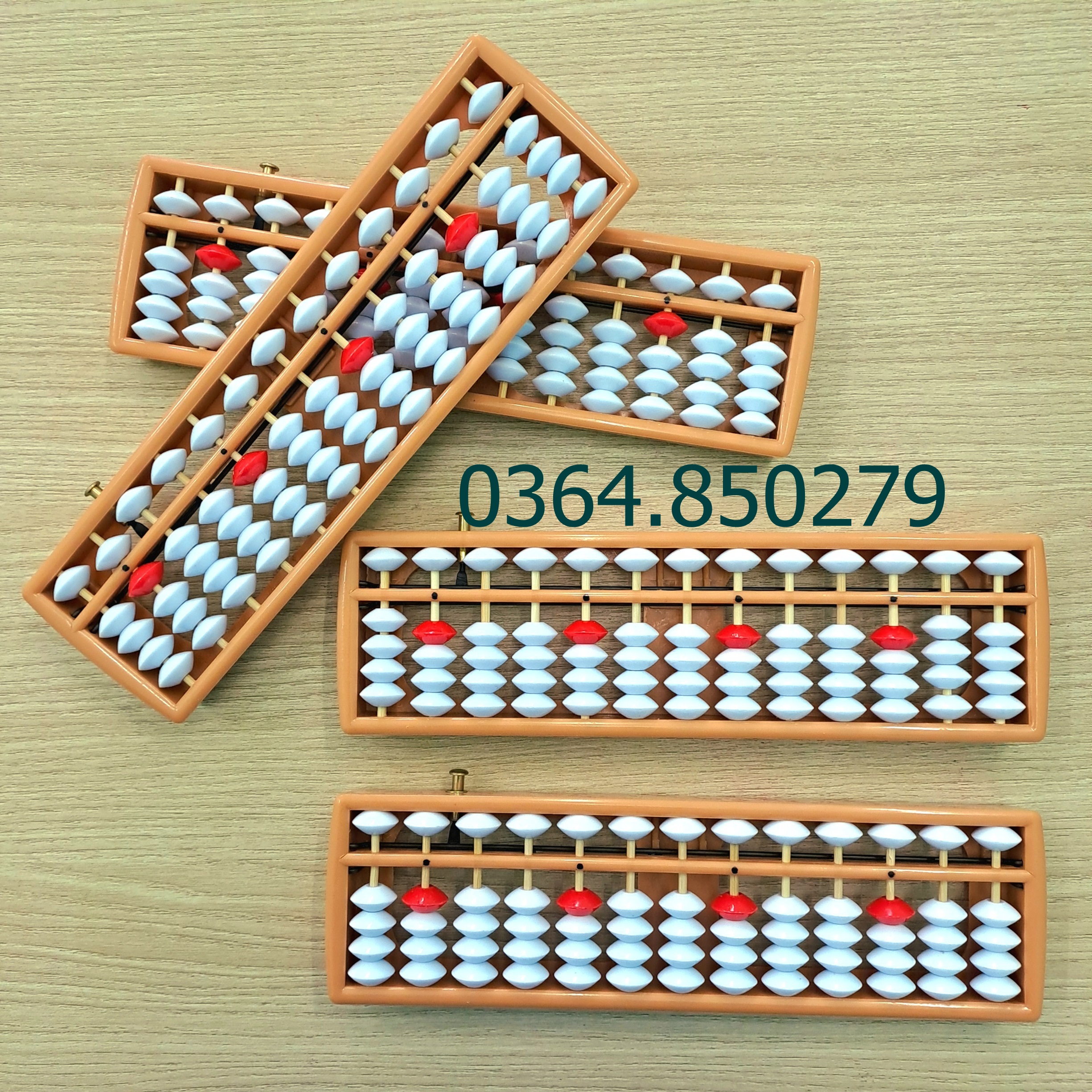Bàn Tính SOROBAN, Toán Tư Duy, Bàn Tính Gẩy 13 Cột, Có Nút Bấm Về 0