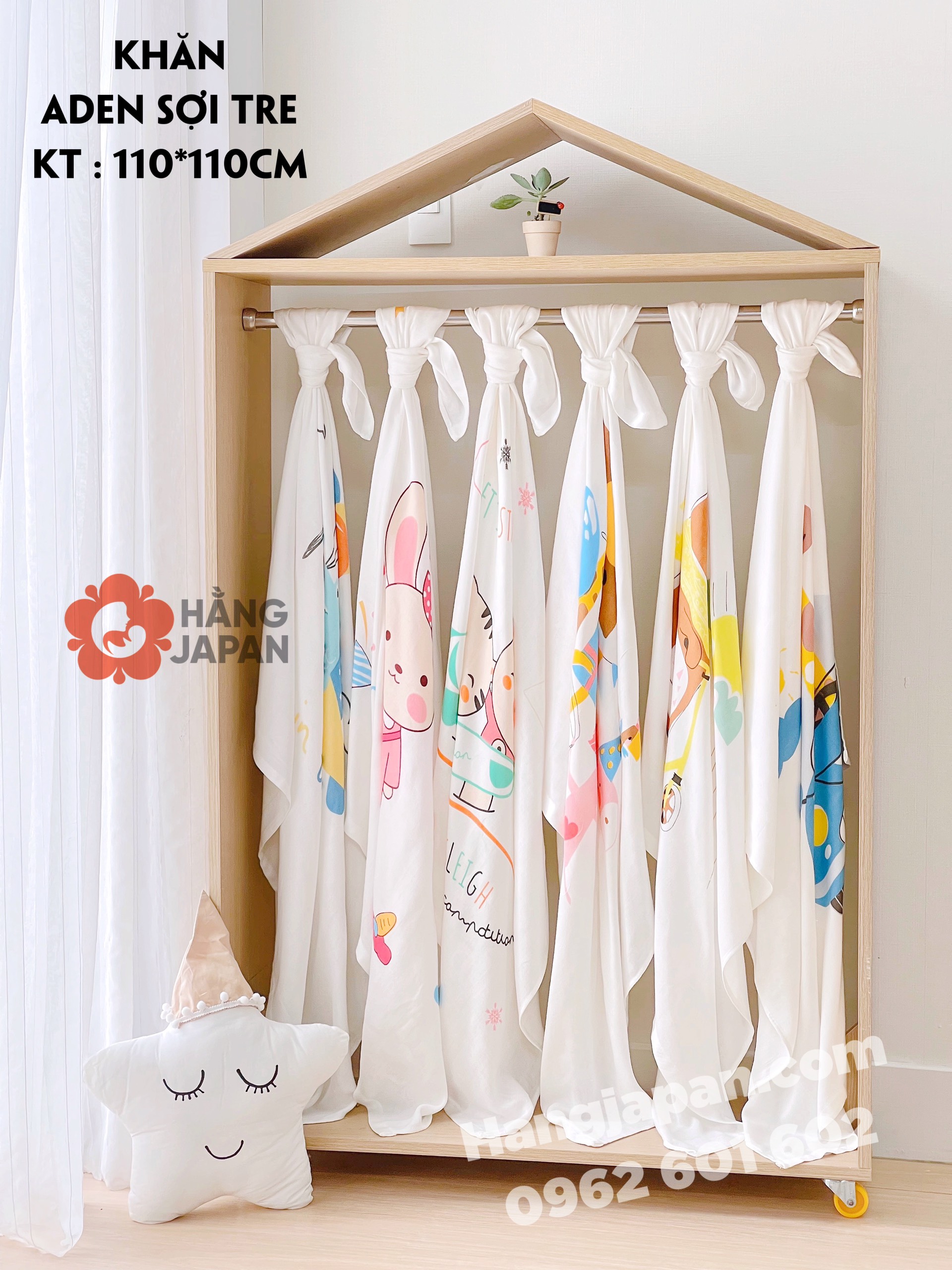 Khăn tắm sợi tre ADEN giao ngẫu nhiên 110x110cm